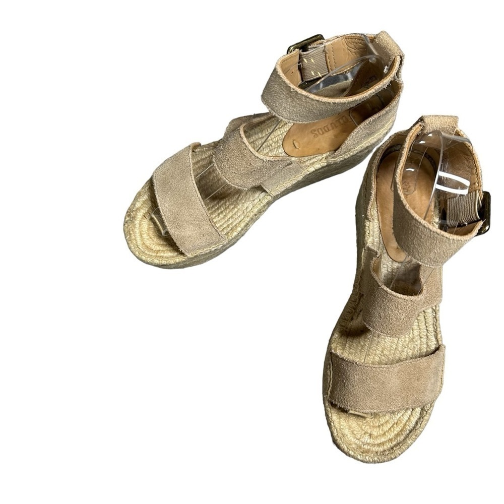 Soludos Platform Espadrille Wedge Sandals Suede Ankle Strap Size 7.5 Blush - Picture 6 of 15